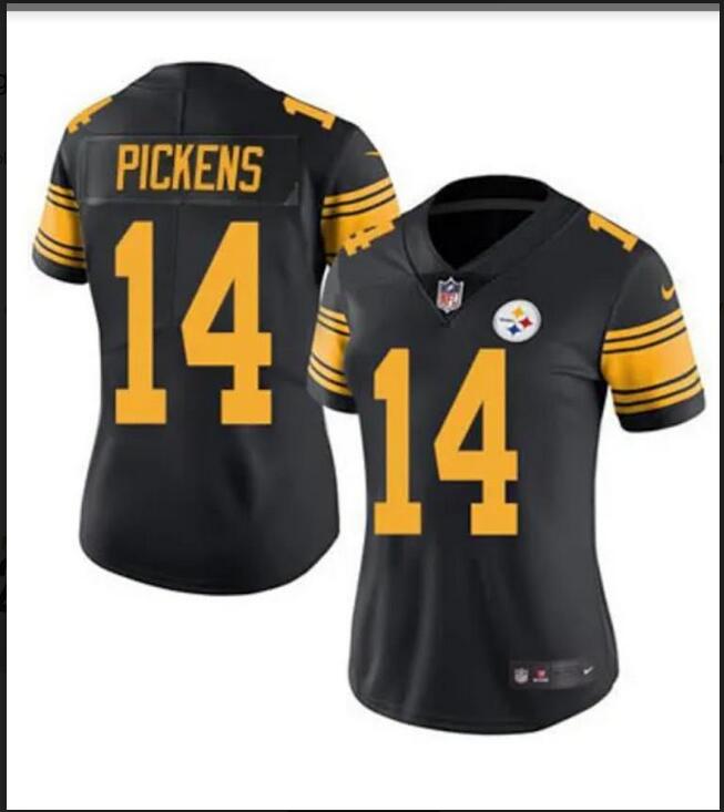 Women Pittsburgh Steelers #14 Pickens black  2024 Nike NFL jersey
